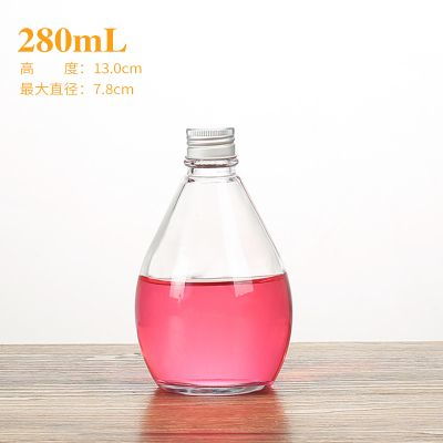 玻璃果汁果醋瓶 250ml扁方设计，防漏密封的理想选择